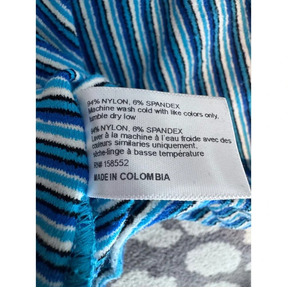 Frankie's Bikinis Windward Striped Terry Skirt Positano Stripe Blue Swim Cover S